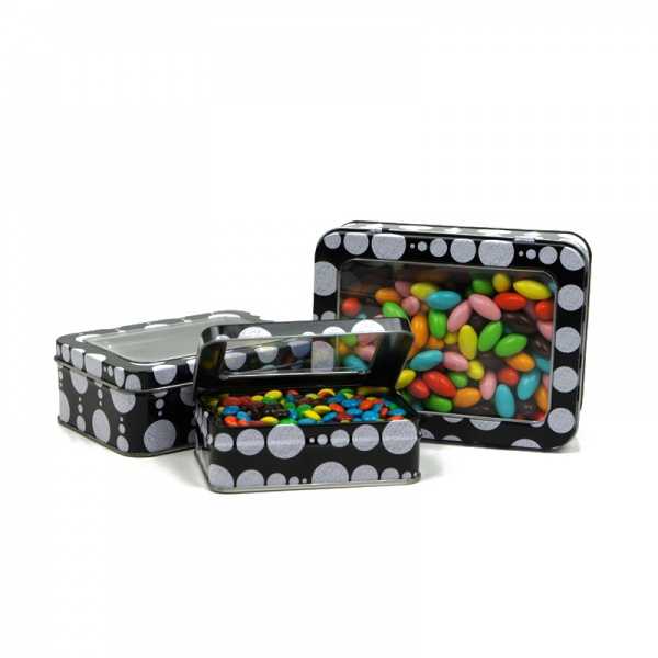 Rectangular tin window metal box gift window tin box