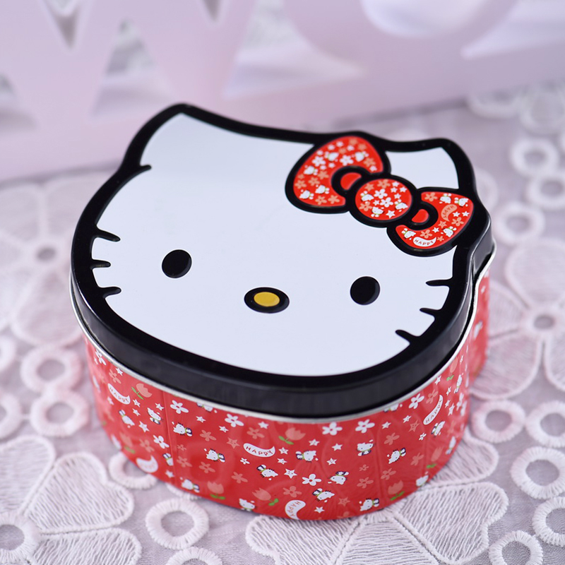 Cat shape tin lunch boxes for candy or cookies