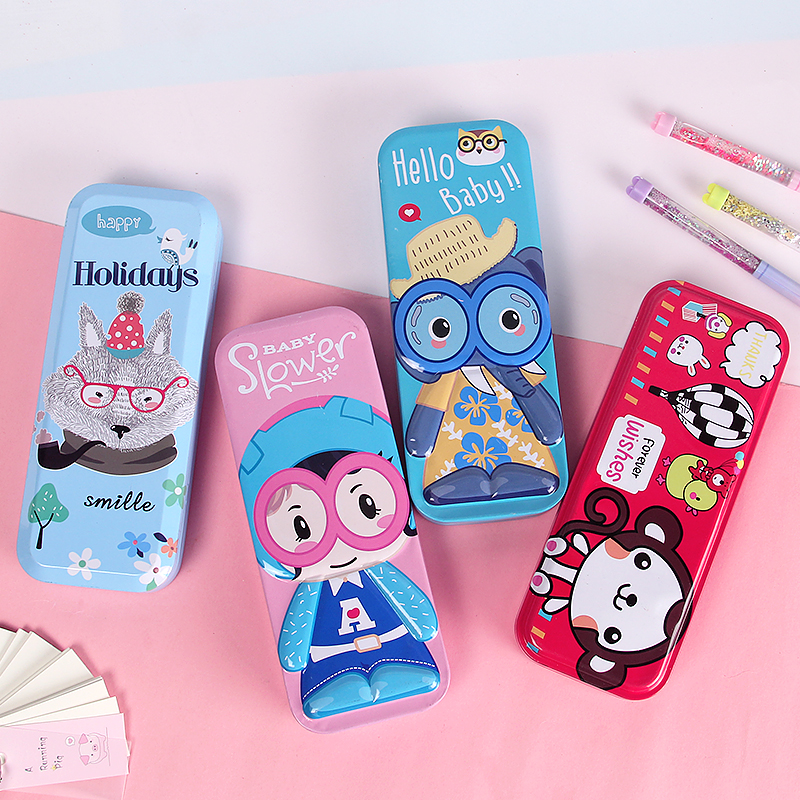 Custom Metal Pencil Tin Box Double Pencil Tin Case