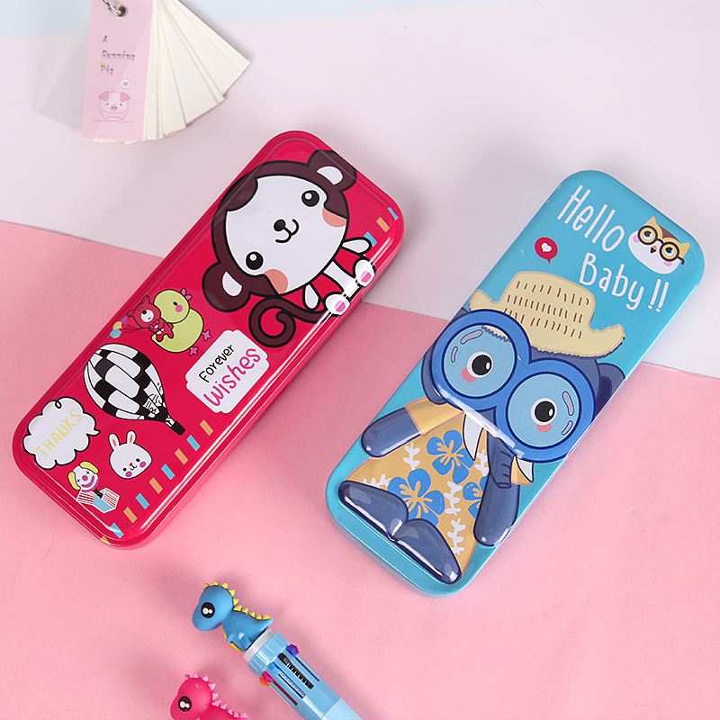 Custom Metal Pencil Tin Box Double Pencil Tin Case