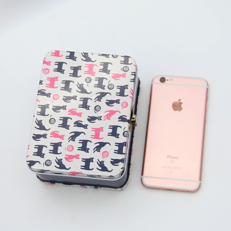 Rectangular tin box with a lock direct metal box supplier