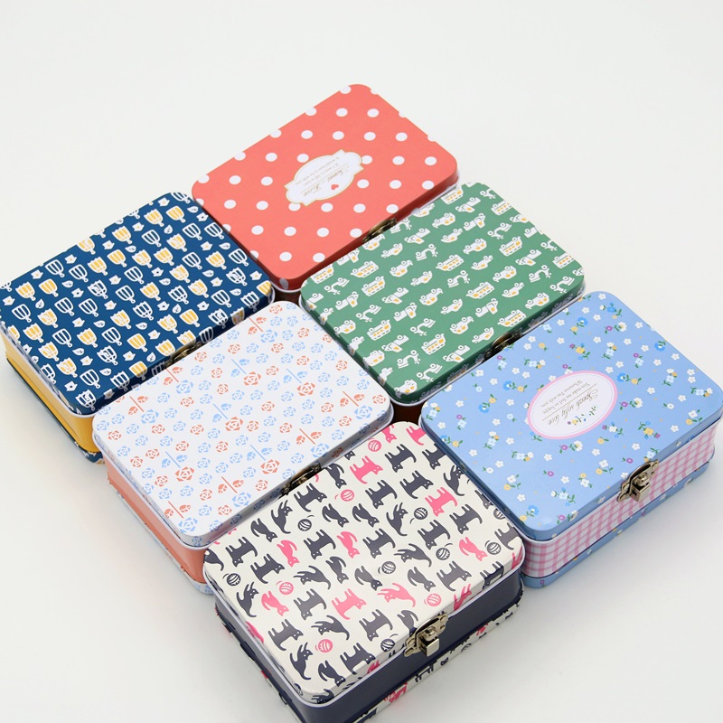 Rectangular tin box with a lock direct metal box supplier