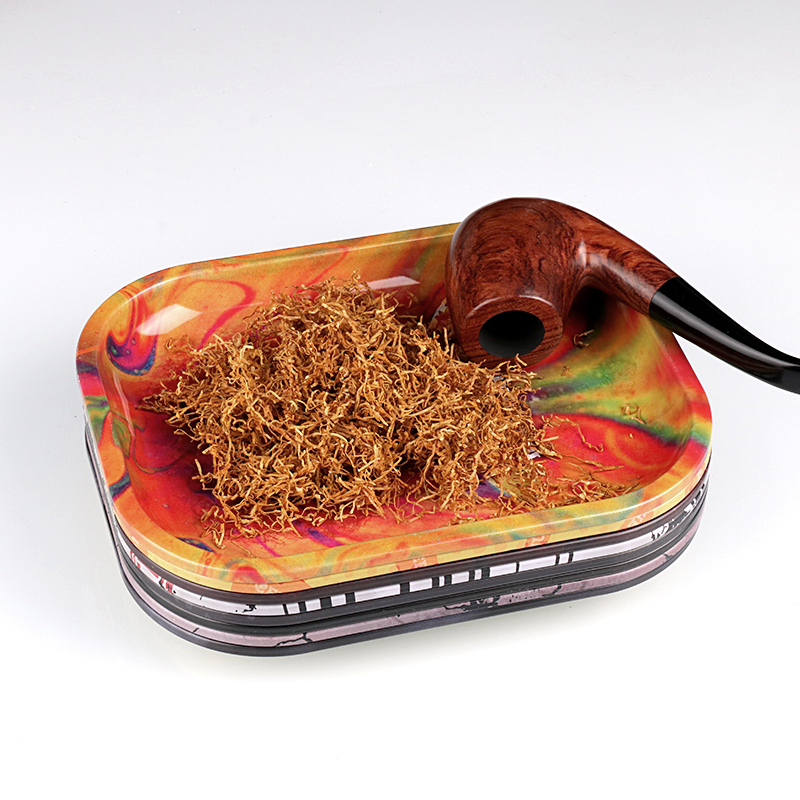 Metal tin Christmas tray for cigarettes and tobacco