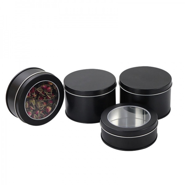 Black Round Window Tin Box Factory in China
