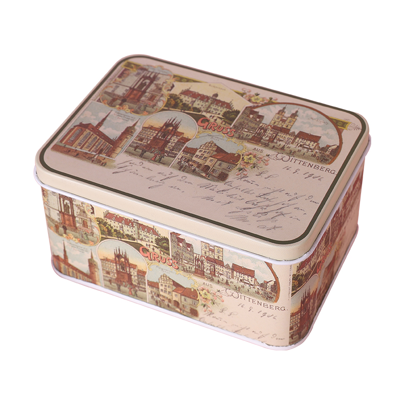 RECTANGULAR TIN BOX RUBBER BAND HAIR CLIP MINI SMALL CANDY TIN BOX