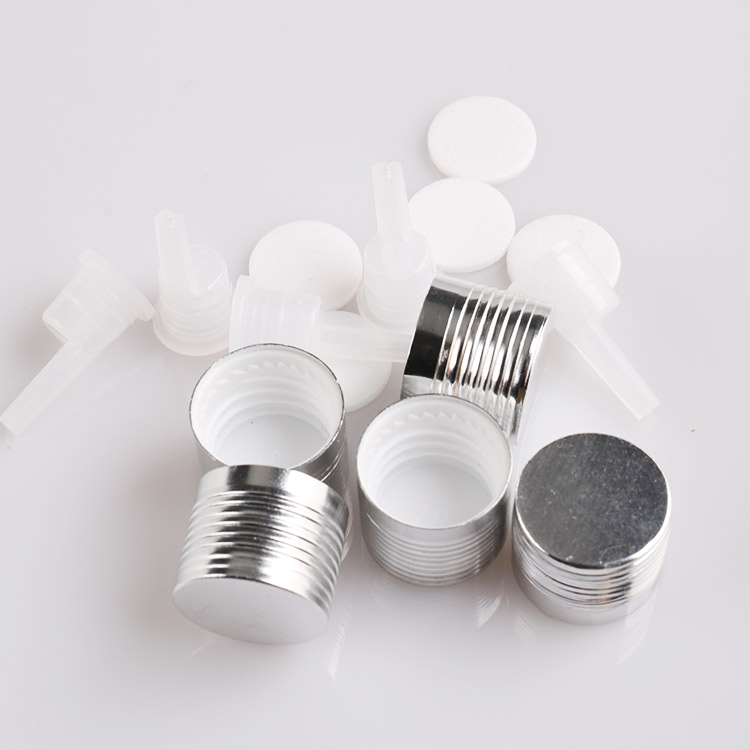 ESSENTIAL OIL GLASS BOTTLE THREADED COVER METAL CAPS ALUMINIUM SHROUD ALUMINUM SLEEVE ALUMINUM COMPONENTS