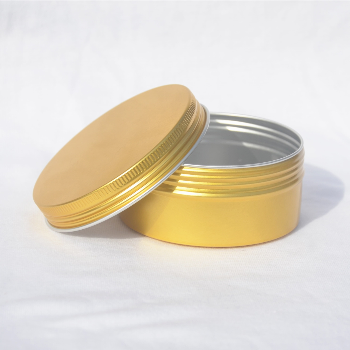 180 G GOLD SCREW TOP ALUMINUM METAL BOX SOAP WAX TEA TIN BOX ALUMINUM CANS