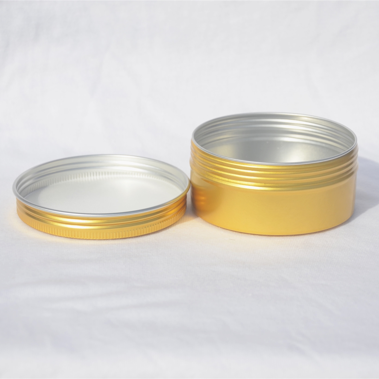 180 G GOLD SCREW TOP ALUMINUM METAL BOX SOAP WAX TEA TIN BOX ALUMINUM CANS