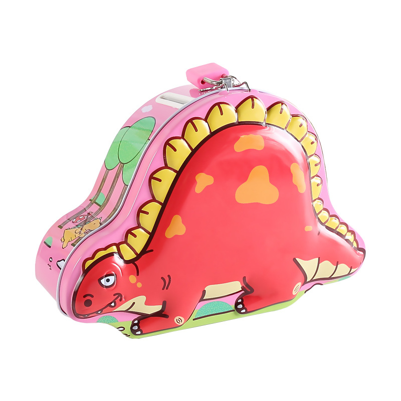 DINOSAUR TIN PIGGY BANK TIN MONEY BOX SAVING TINS