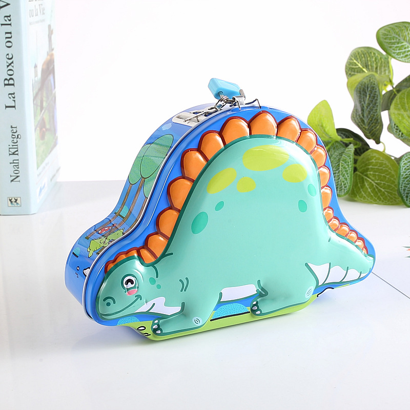 DINOSAUR TIN PIGGY BANK TIN MONEY BOX SAVING TINS