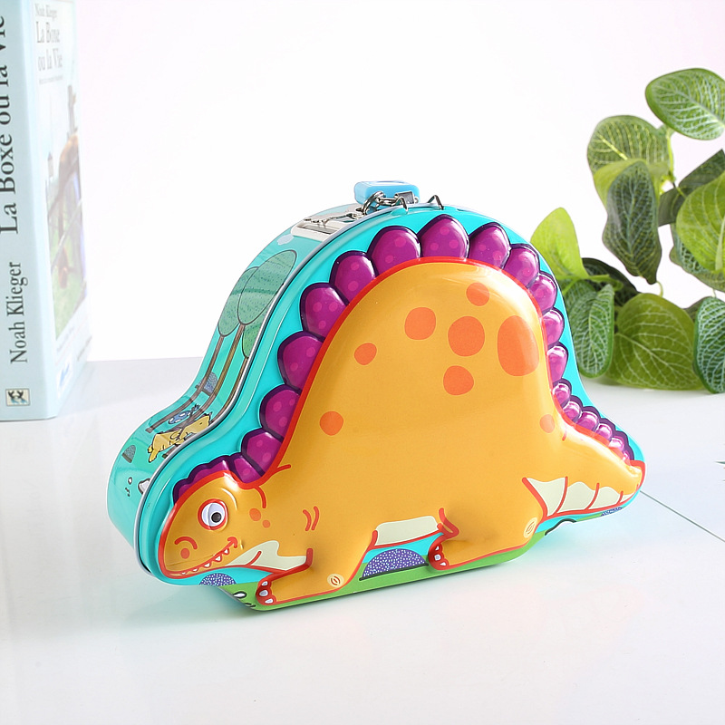 DINOSAUR TIN PIGGY BANK TIN MONEY BOX SAVING TINS