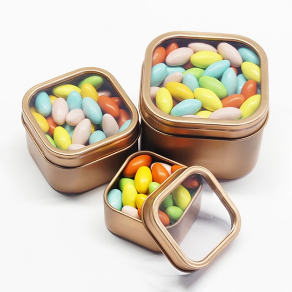 2OZ 4OZ SQUARE SEAMLESS TIN BOX WITH WINDOW