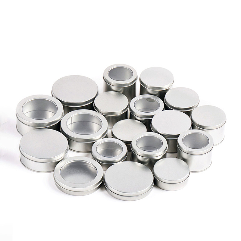 Small Round Tin Box with Window for Badge