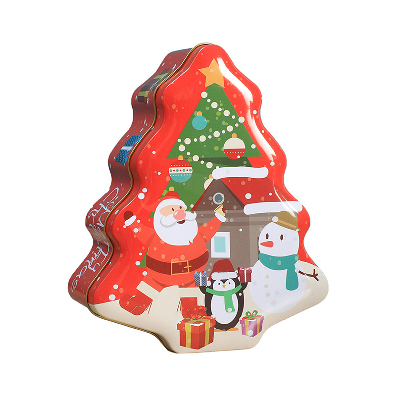 CHRISTMAS TREE METAL BOX CANDY TIN BOX