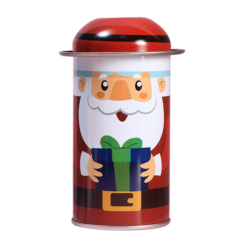 SANTA CLAUS SMALL TIN BOX COOKIE TIN METAL CANDY BOX CHRISTMAS TINS