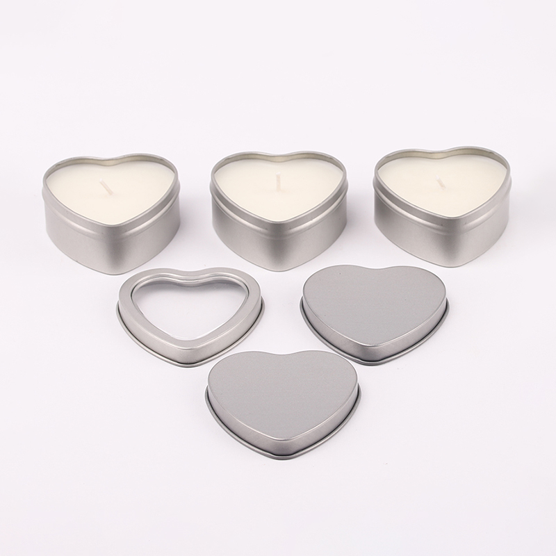WINDOW TINS METAL BOX TIN CANS HEART-SHAPED CANDLE TIN BOX COMPANY