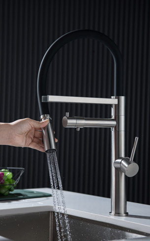 Kitchen mixer with water filter series
