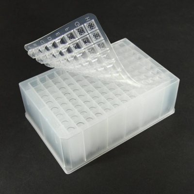 96326S， Flat Bottom 0.7mL Silanized Glass Inserts with Cap Mat & Plate 1/Qty