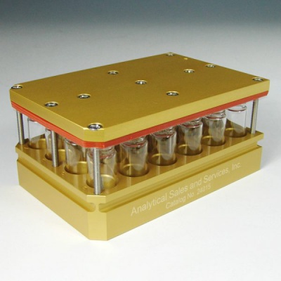 24015， 24-Well Aluminum Reaction Block for 15mm OD (1 Dram)  Vials  Each/Qty
