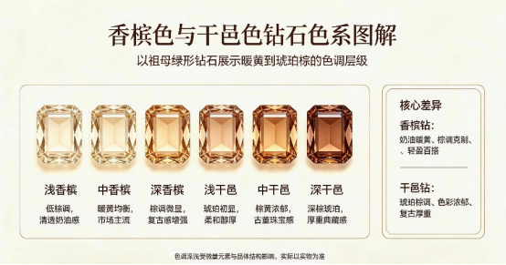 详解香槟钻与干邑钻色调分级及差异