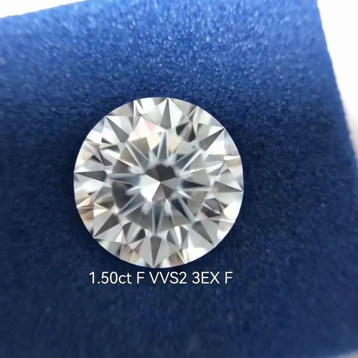 1.5ct 圆切裸钻实验室培育钻石