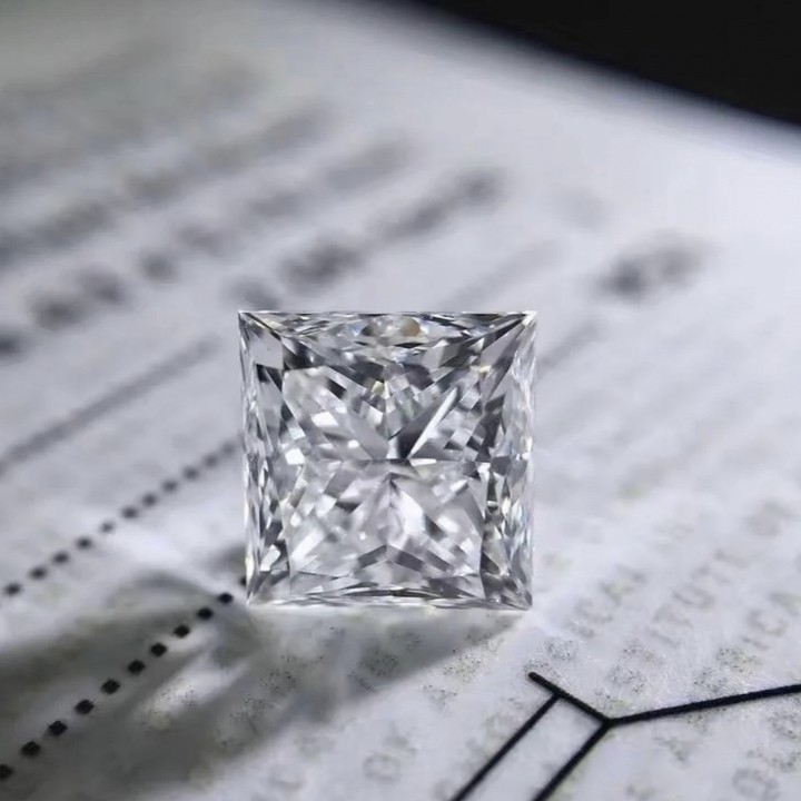 1ct Princess Cut CVD HPHT Lab Diamond