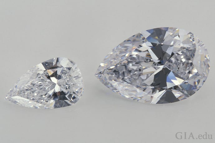 2ct Pear Cut CVD HPHT Lab Diamond