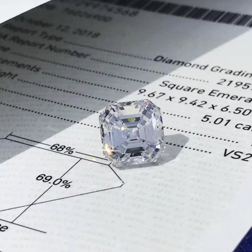 1ct Ascher Cut CVD HPHT Lab Diamond