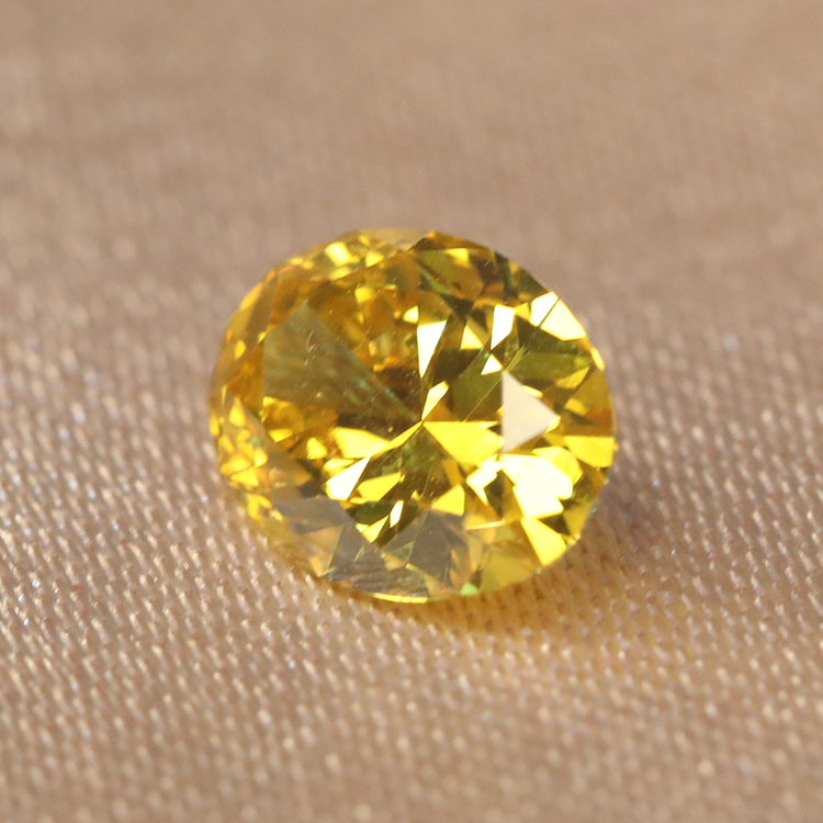 6ct Round Cut Yellow CVD/HPHT Loose Diamond Man-made