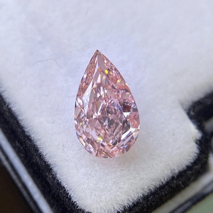 4ct Pear Cut Pink CVD/HPHT Synthetic Lab Loose Diamond