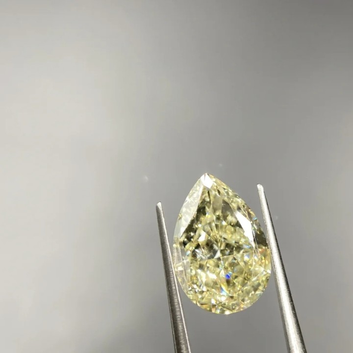 3ct Pear Cut Yellow CVD/HPHT Synthetic Lab Loose Diamond