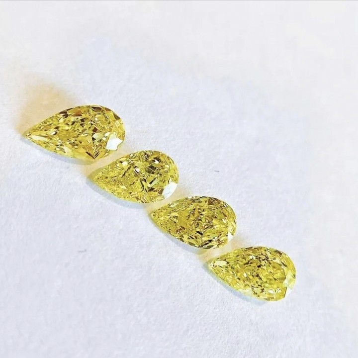 6ct Pear Cut Yellow CVD/HPHT Synthetic Lab Loose Diamond