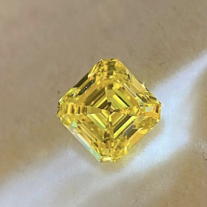 5ct Asscher Cut Yellow CVD/HPHT GIA/IGI Lab Grown Loose Diamond