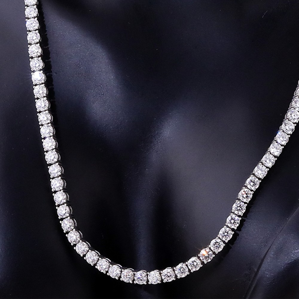 19ct white round diamond 18K gold diamond necklace