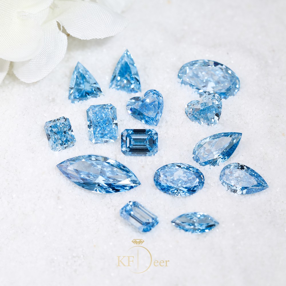 Large stock! Brilliant colors! Great prices! Blue diamonds in many shapes and cuts