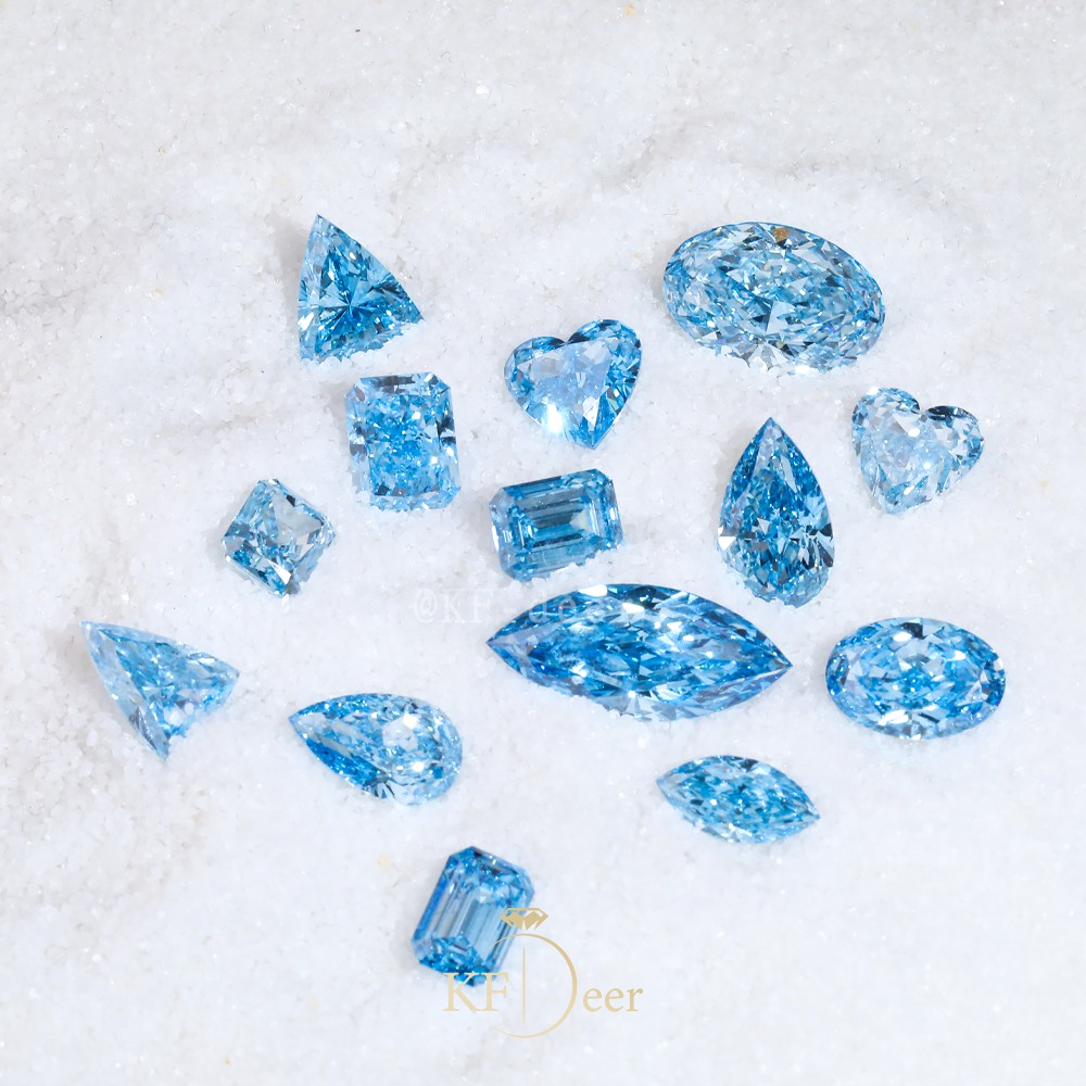 Large stock! Brilliant colors! Great prices! Blue diamonds in many shapes and cuts