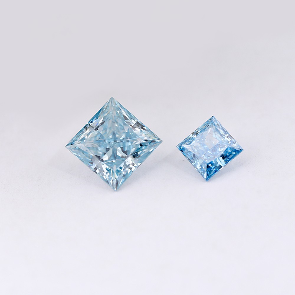 Wide range of parameters Large inventory Princess cut Loose diamonds CVD blue diamonds