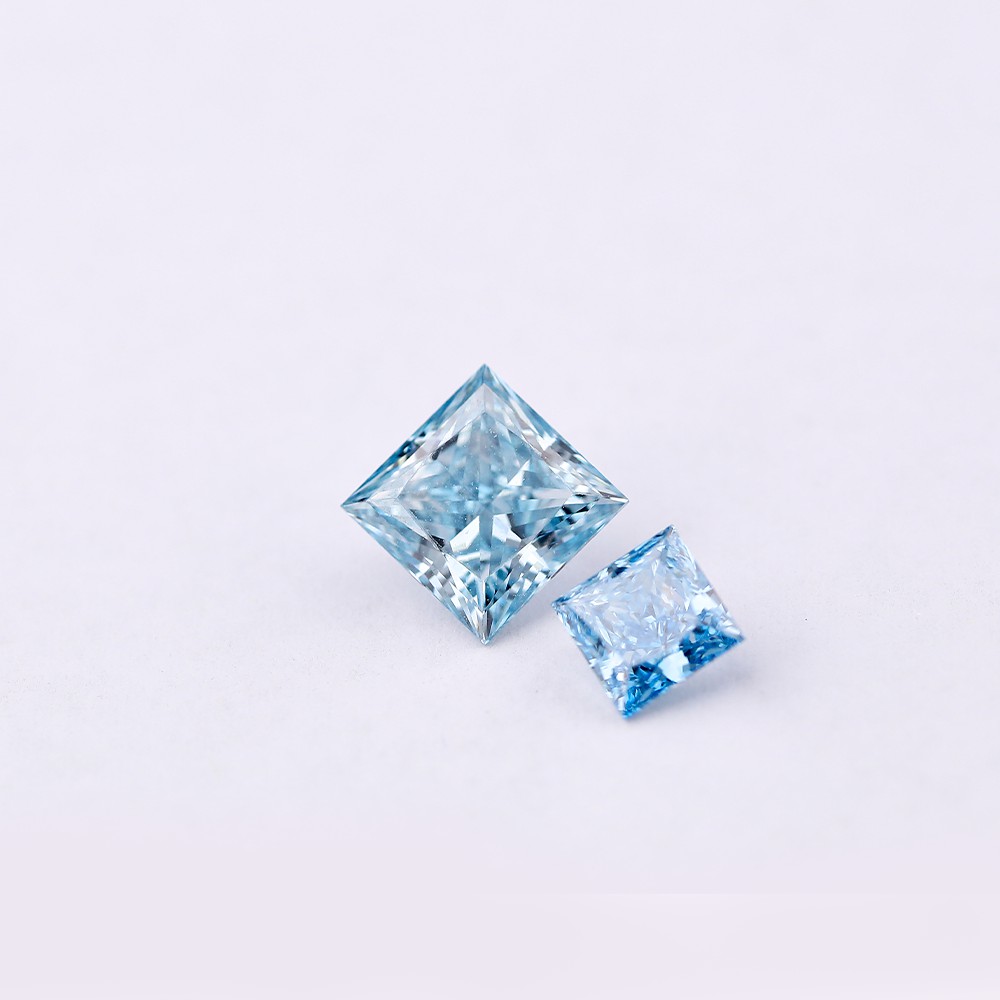 Wide range of parameters Large inventory Princess cut Loose diamonds CVD blue diamonds