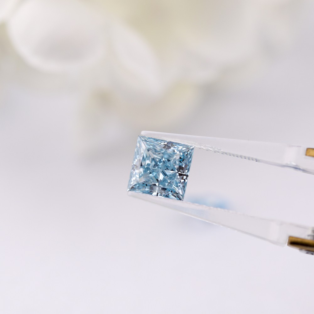 Wide range of parameters Large inventory Princess cut Loose diamonds CVD blue diamonds