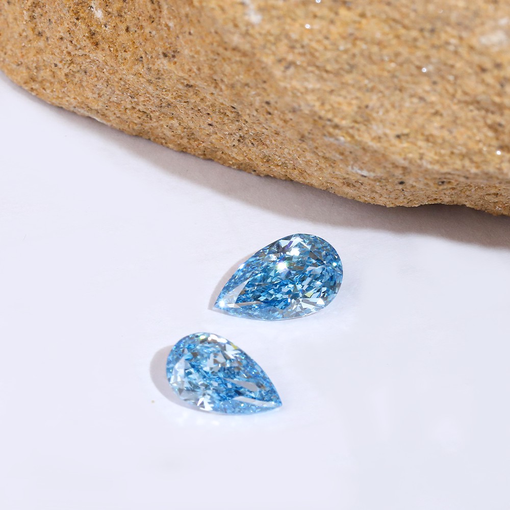 Wide range of parameters Multiple stocks Pear shape Loose diamonds CVD blue diamonds