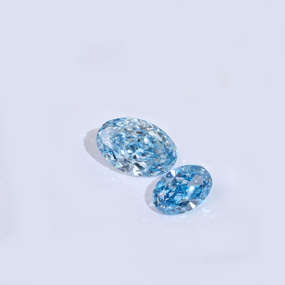 Wide range of parameters Multiple stocks Oval Loose diamonds CVD blue diamonds