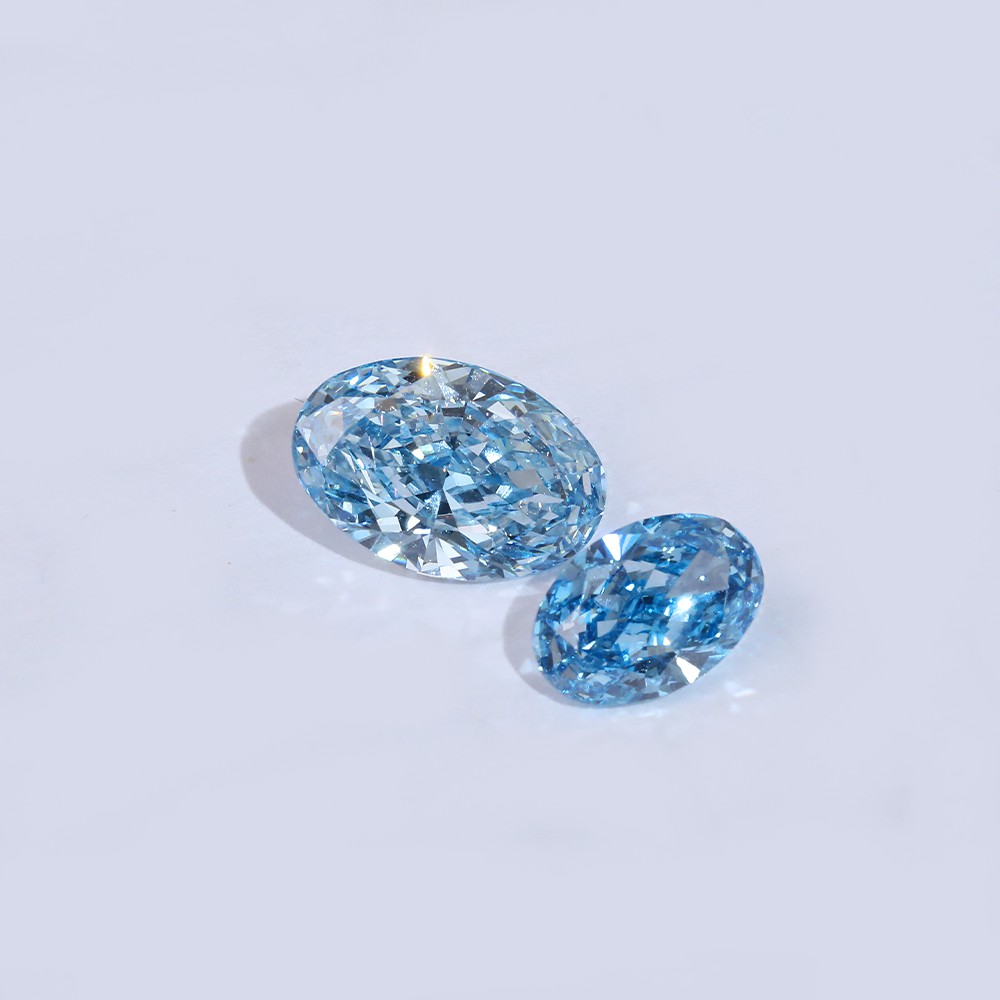 Wide range of parameters Multiple stocks Oval Loose diamonds CVD blue diamonds