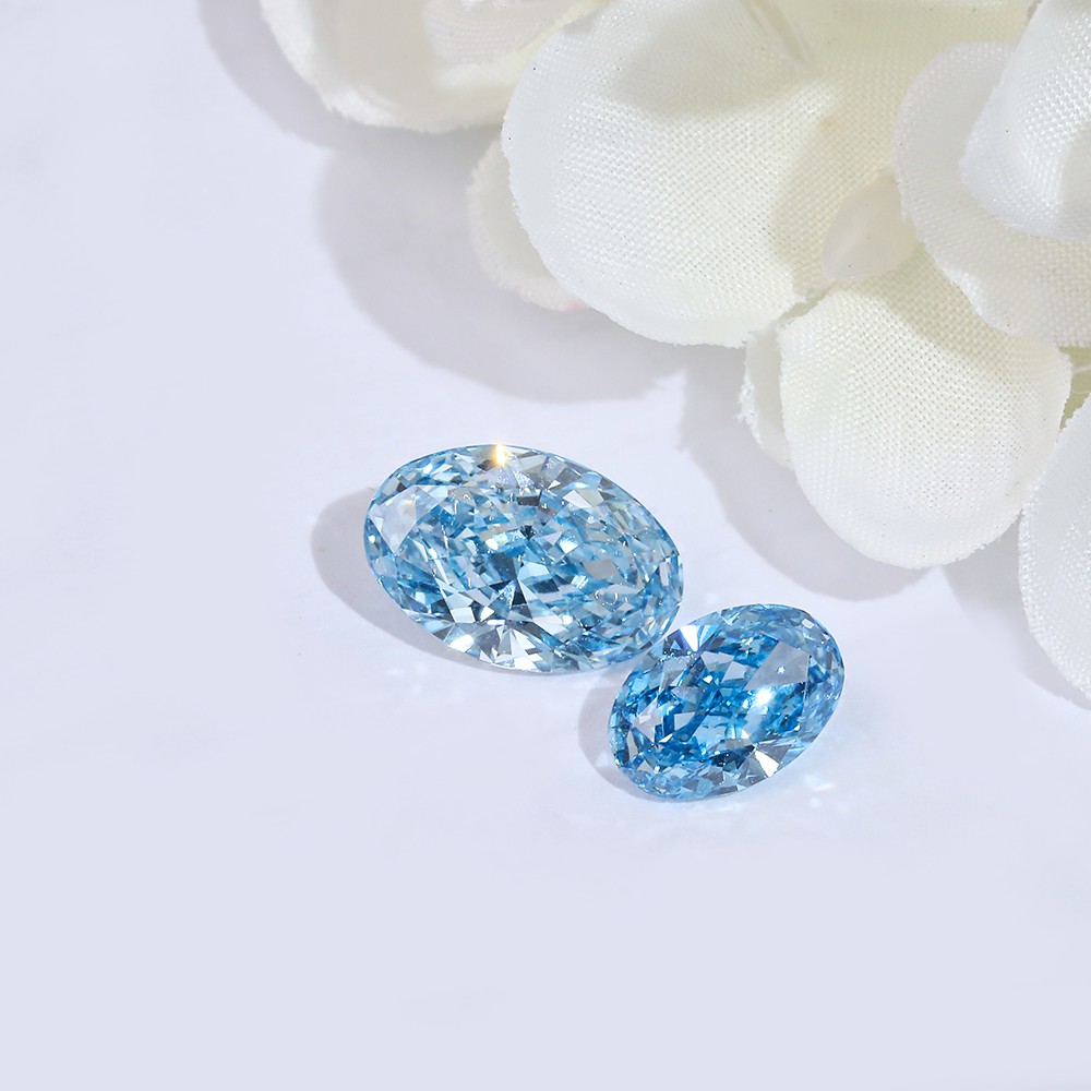 Wide range of parameters Multiple stocks Oval Loose diamonds CVD blue diamonds