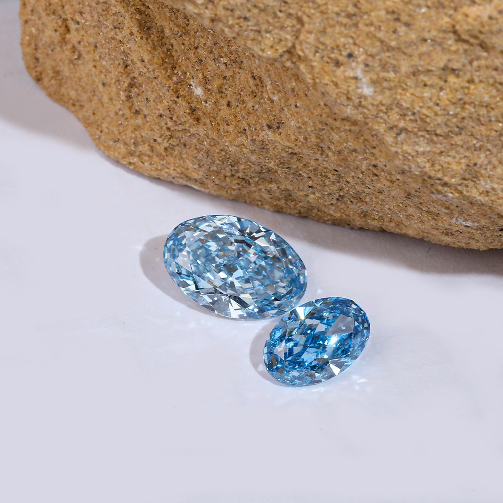Wide range of parameters Multiple stocks Oval Loose diamonds CVD blue diamonds