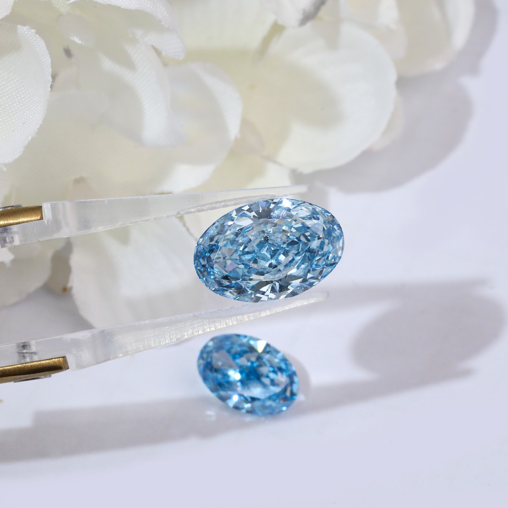 Wide range of parameters Multiple stocks Oval Loose diamonds CVD blue diamonds