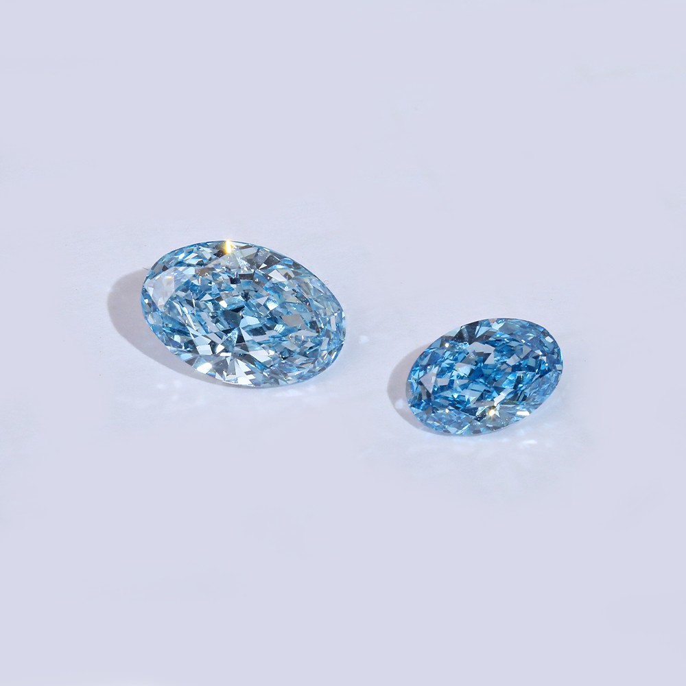Wide range of parameters Multiple stocks Oval Loose diamonds CVD blue diamonds