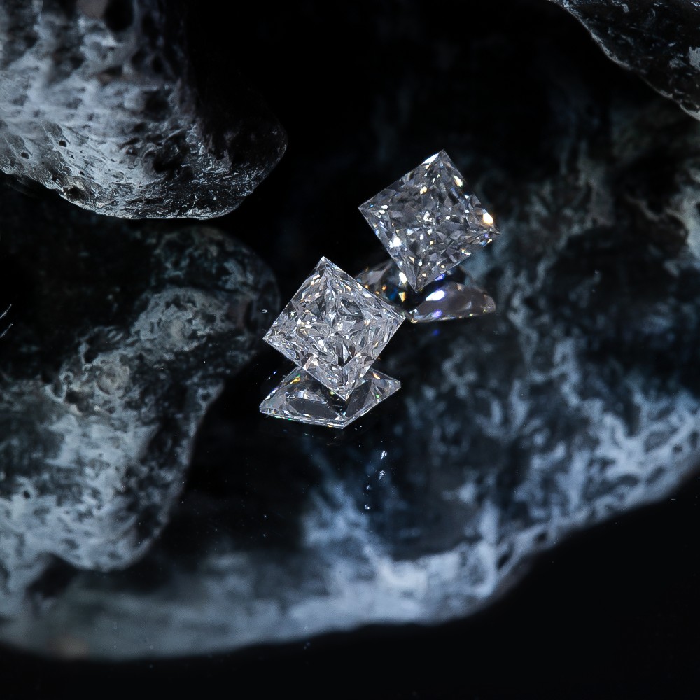 More Stock Princess Cut Loose Diamonds CVD White Loose Diamonds