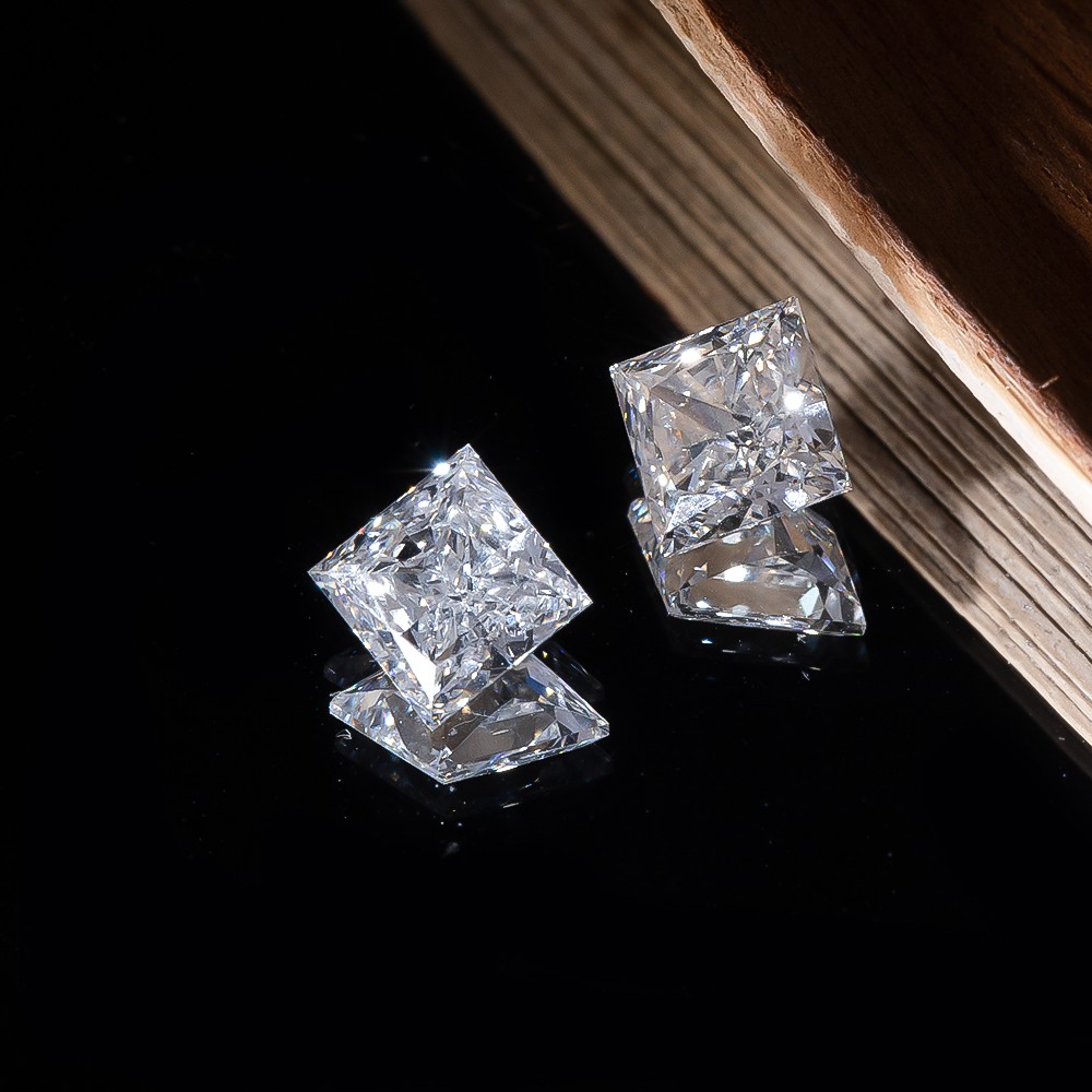 More Stock Princess Cut Loose Diamonds CVD White Loose Diamonds