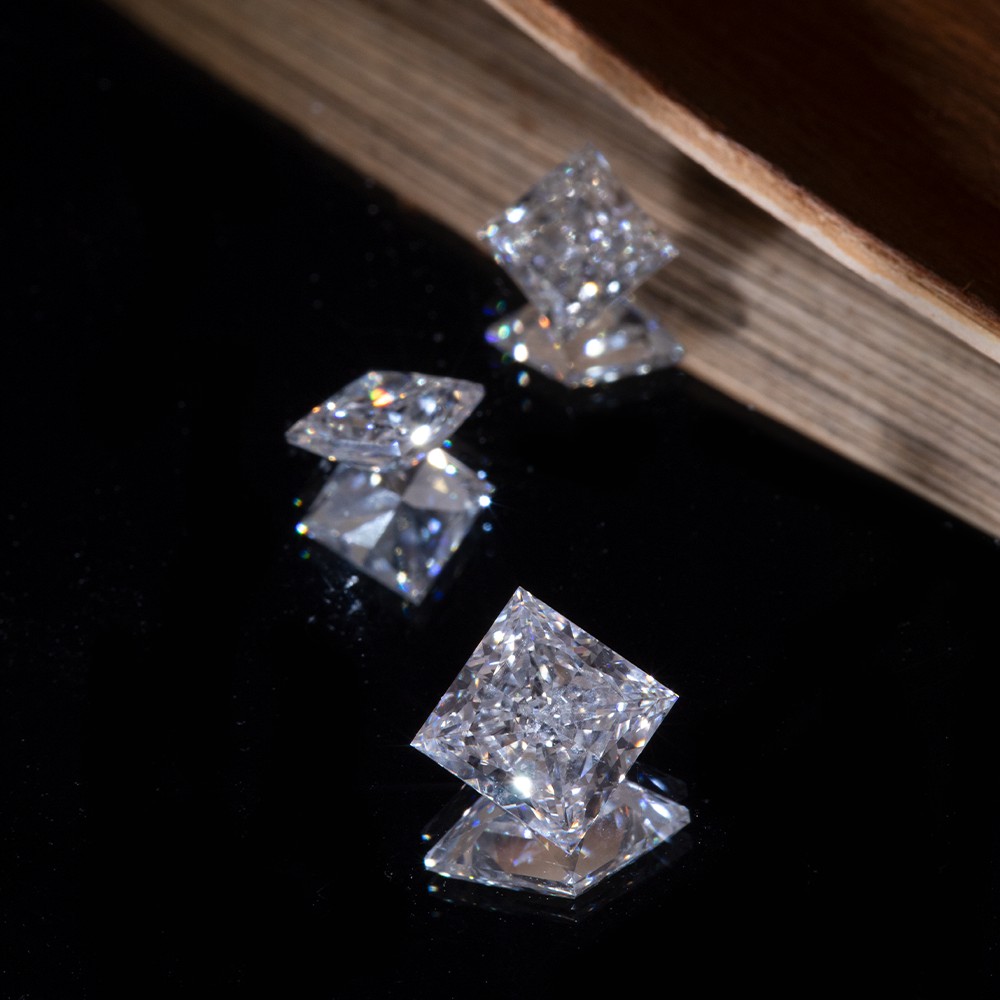 More Stock Princess Cut Loose Diamonds CVD White Loose Diamonds