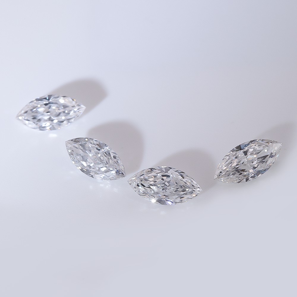 More stock Marquise shape Loose diamonds CVD white loose diamonds